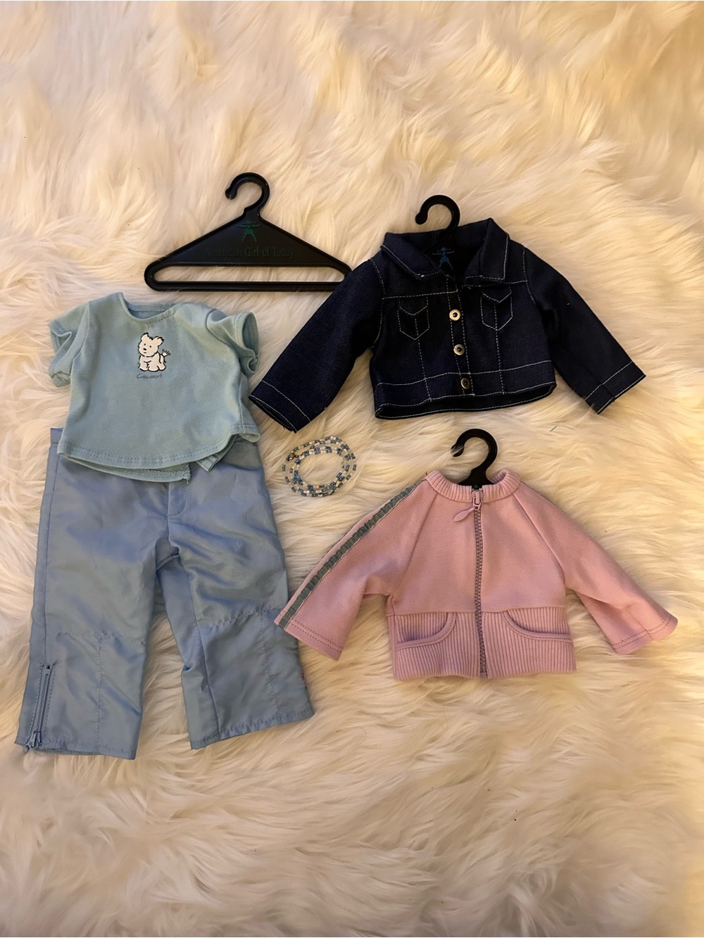 American Girl Doll Outfit Set - Light Blue, Navy & Pink Pieces